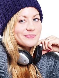 Teenager With Headphones Listening Music Royalty Free Stock Image Teenager With Headphones Listening Music Royalty Free Stock Image