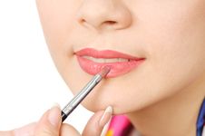 Applying Liquid Glossy Lipstick Stock Image Applying Liquid Glossy Lipstick Stock Image