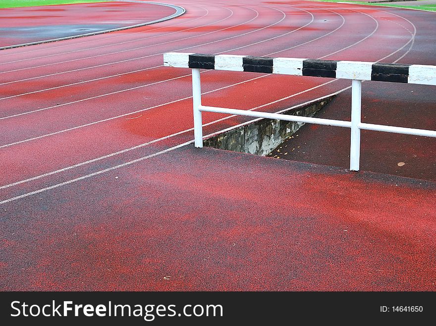 Hurdle On Running Track