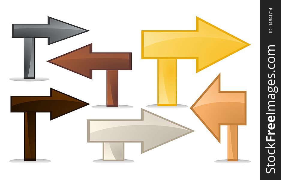 Directional markers made of a tree. A  illustration. Directional markers made of a tree. A  illustration