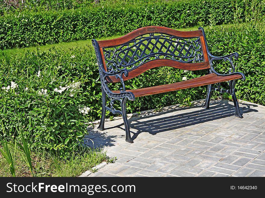 Garden bench in the park