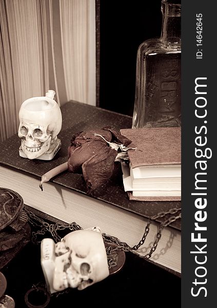 Books and skulls