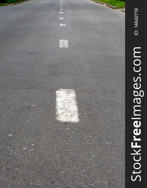 Road with demarcation line on it