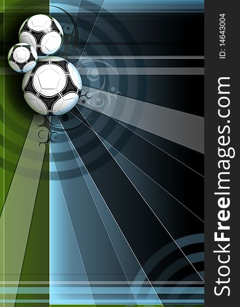 Colour Background with Soccer Ball for webs or posters.
