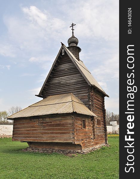 Ancient wooden church of St.George in Yuriev-Polsky town, Russia. Ancient wooden church of St.George in Yuriev-Polsky town, Russia