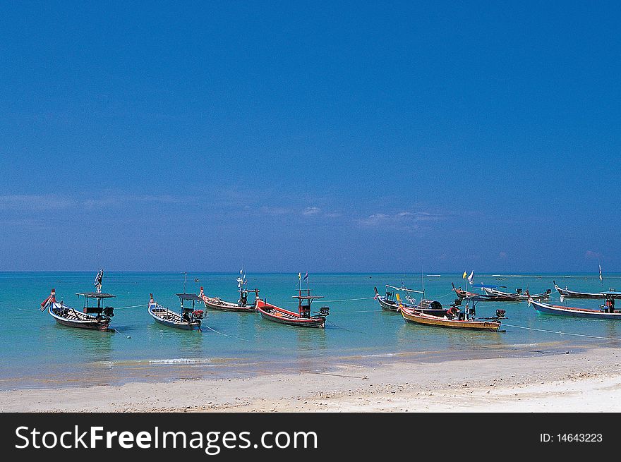 The fishery boat in the sea