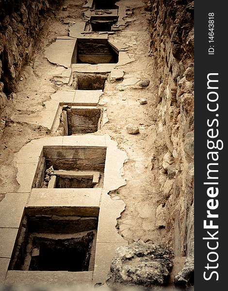 Storage room at Knossos Archeological Site in Crete, Greece