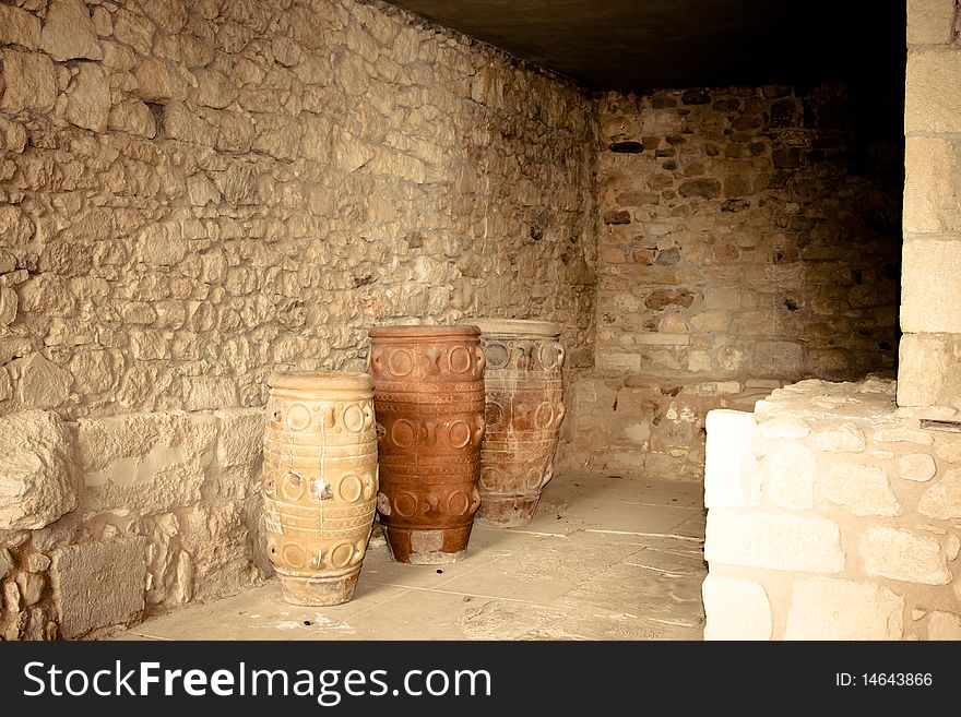 Storage room at Knossos Archeological Site in Crete, Greece