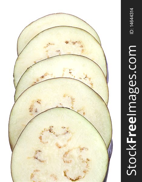 Sliced eggplant isolaated on white background. Sliced eggplant isolaated on white background