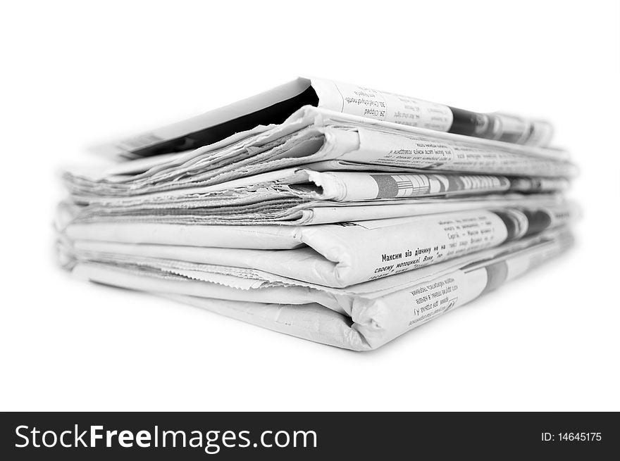 Collection of newspaper isolated in white. Collection of newspaper isolated in white