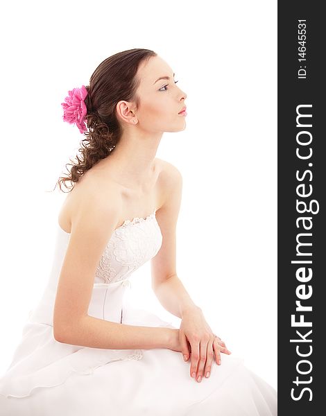 Bride isolated on white background