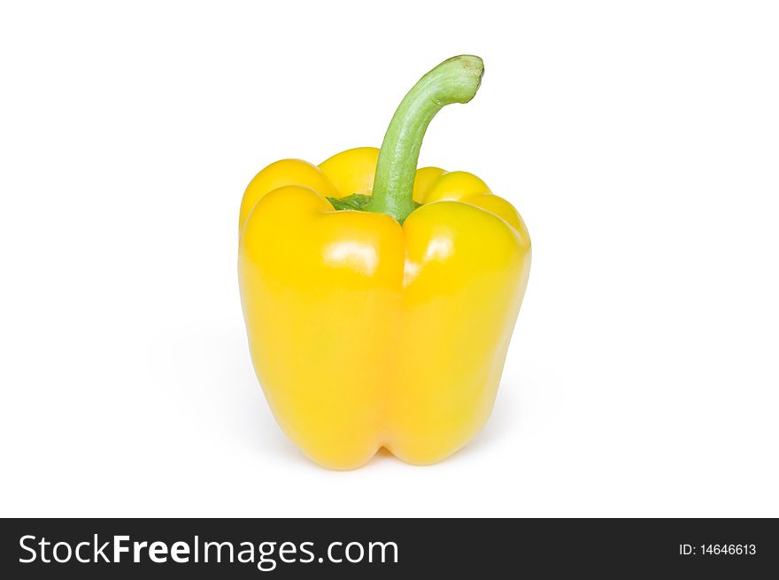 Yellow paprika isolated in white