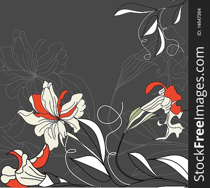 Colorful floral background. Universal template for greeting card, web page, background