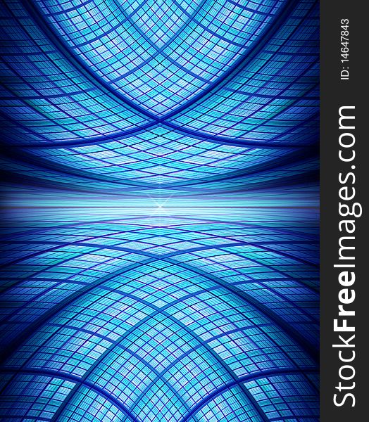Blue squares with reflection. Abstract design. Background