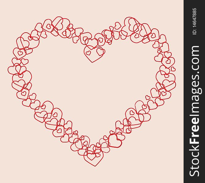 Valentine background with hearts. Vector illustration