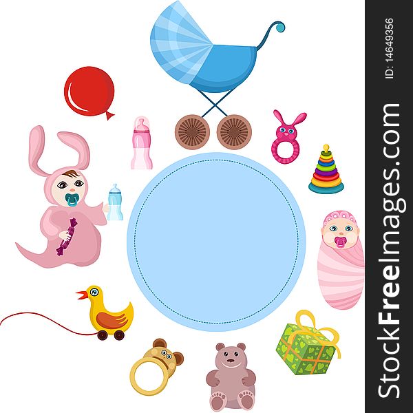 vector illustration of a cute birthday card