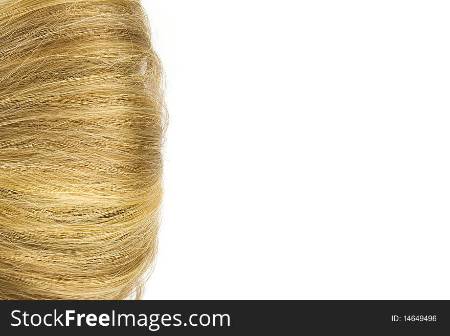 Blonde hair isolated on white background. Blonde hair isolated on white background