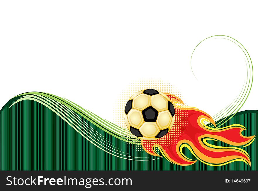 Sports excitement - with golden soccer ball on fire. Over white background with room for your text. Vector file saved as EPS AI8 is now pending inspection. Sports excitement - with golden soccer ball on fire. Over white background with room for your text. Vector file saved as EPS AI8 is now pending inspection.