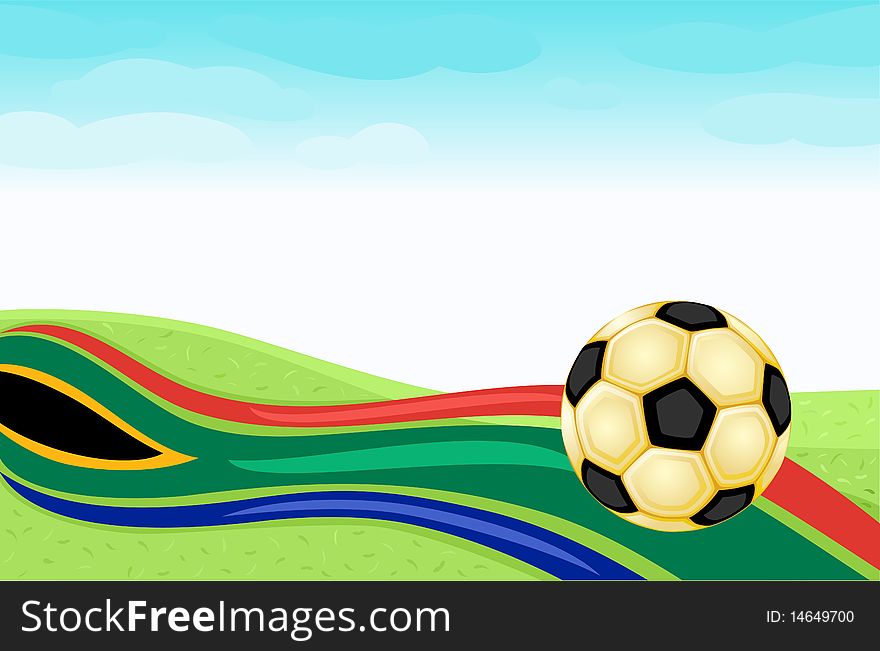 South Africa 2010 - Football world cup. With golden soccer ball over green grass. With room for your text. Vector illustration saved as EPS AI8 is now pending inspection. South Africa 2010 - Football world cup. With golden soccer ball over green grass. With room for your text. Vector illustration saved as EPS AI8 is now pending inspection.