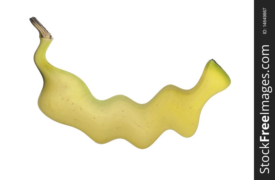 Waved Banana isolated on white background.