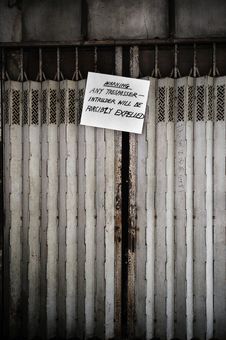 Warning Sign: No Trespassers Royalty Free Stock Photos Warning Sign: No Trespassers Royalty Free Stock Photos