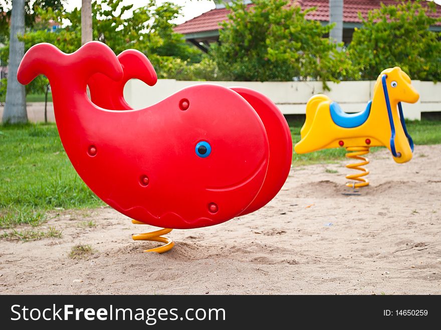 Colorful of playground in the garden,Thailand