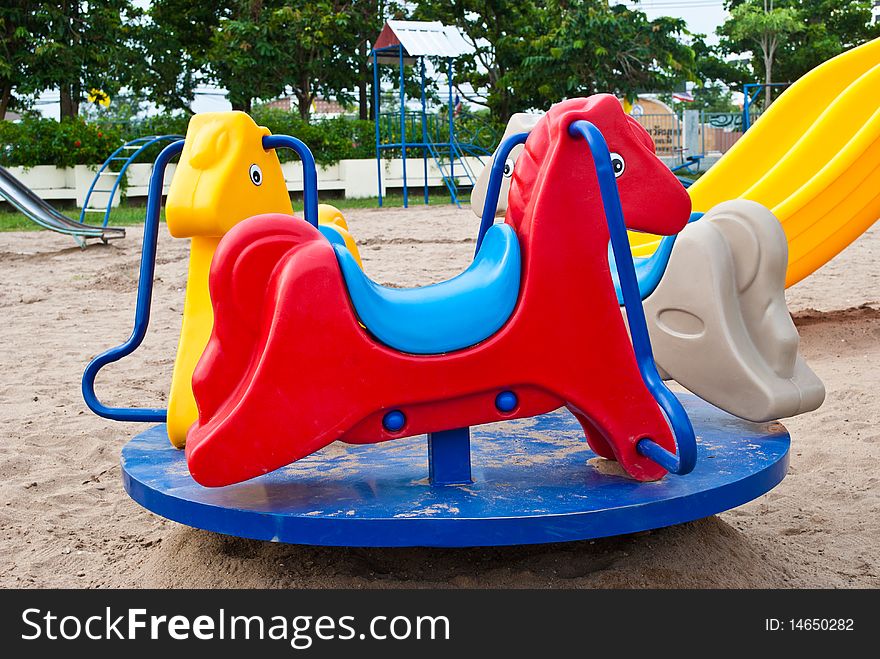 Colorful of playground in the garden,Thailand