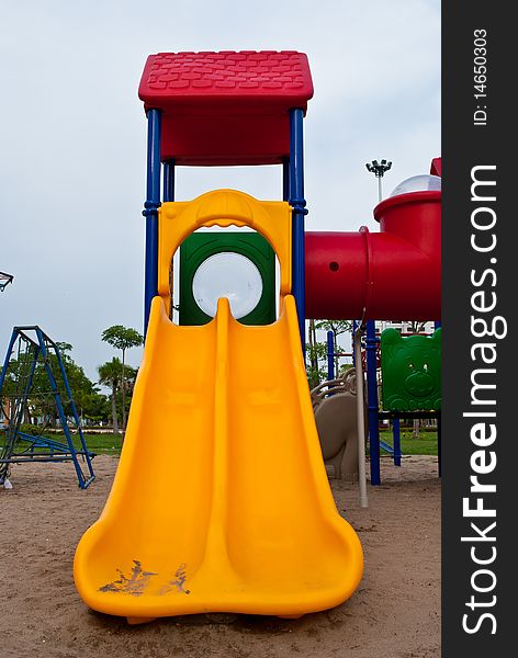 Colorful of playground in the garden,Thailand