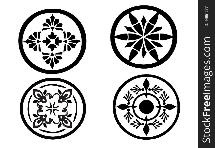 Design floral leaves elements logos