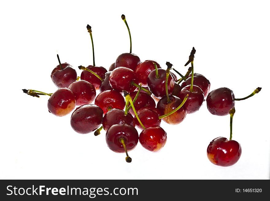 A pile of fresh red cherry