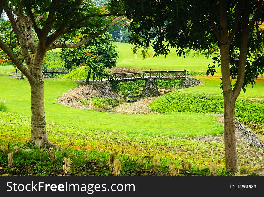 Bridges in a beautiful golf course in the Philippines. Bridges in a beautiful golf course in the Philippines