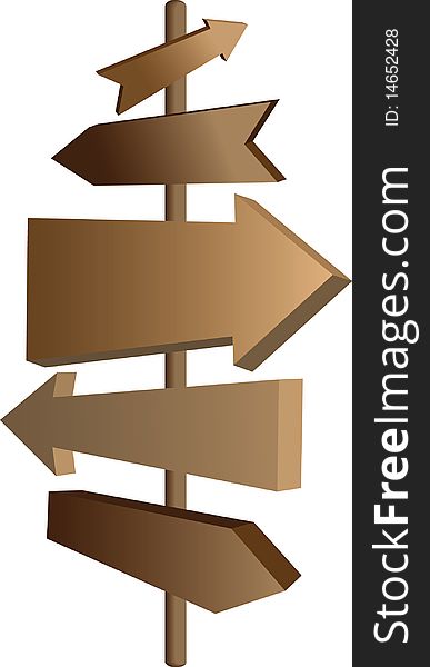 Arrows vector guide sign with various direction blank space