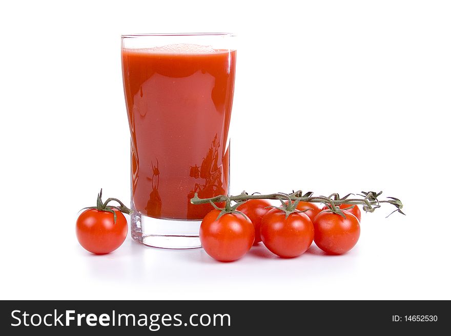 Tomato juice isolated on a white background