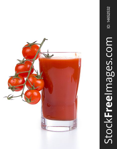 Tomato juice isolated on a white background