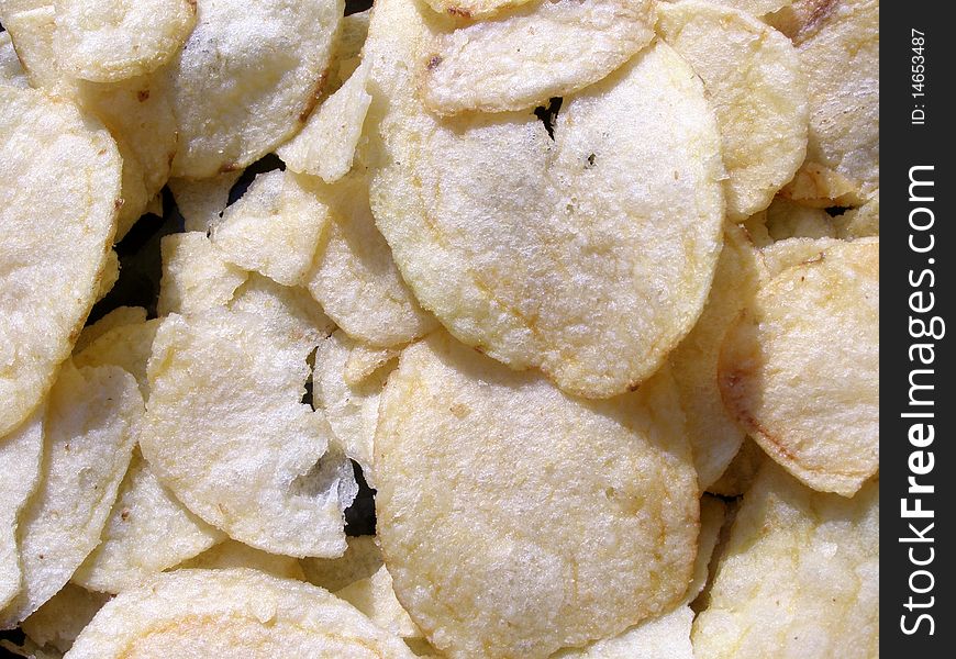 Detail photo texture of potato chips background