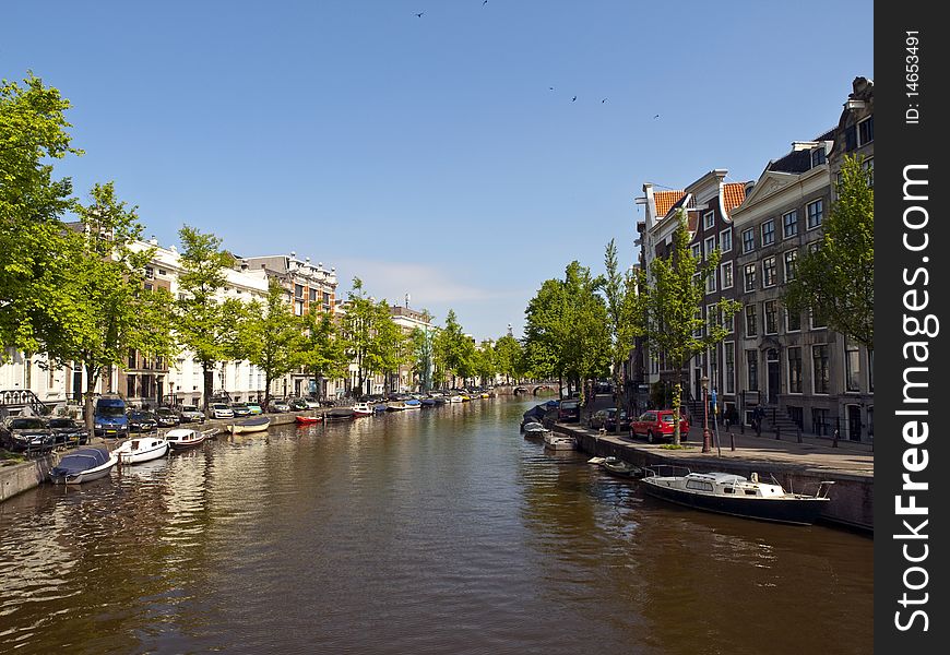 Amsterdam Canal in a beautiful sunny day