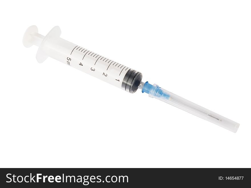 Medical Syringe isolated white background