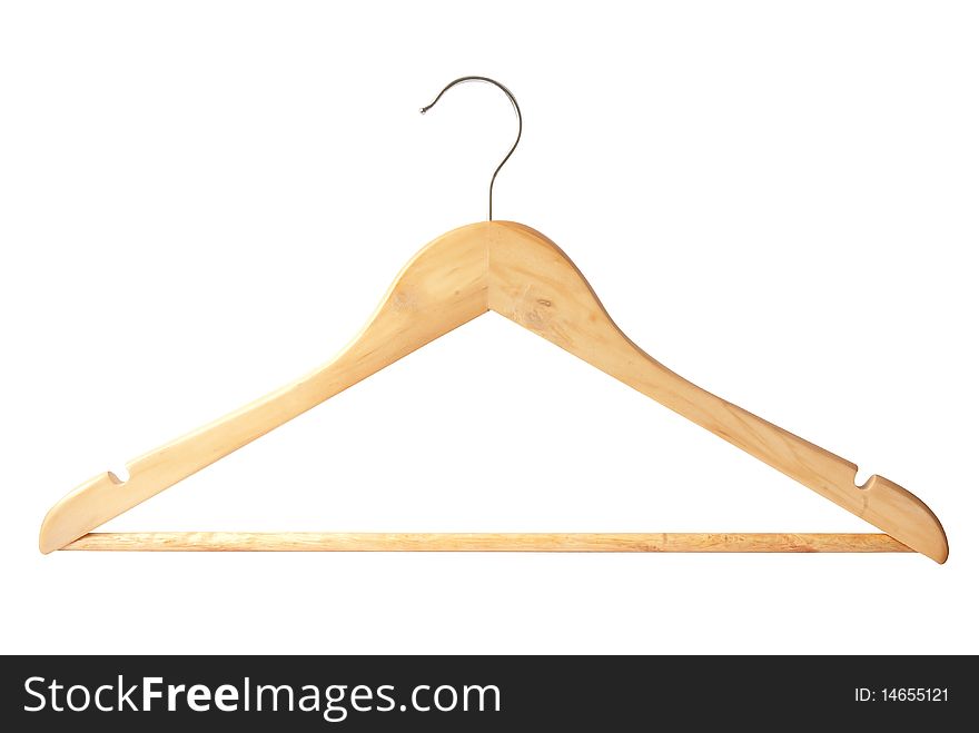 Wooden Hanger Isolated