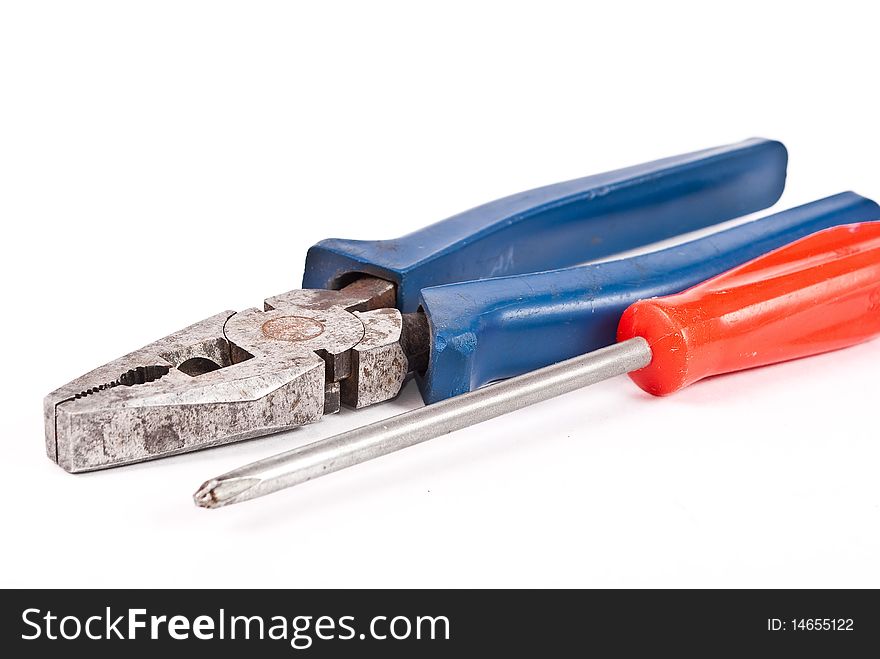 Pliers and screwdriver