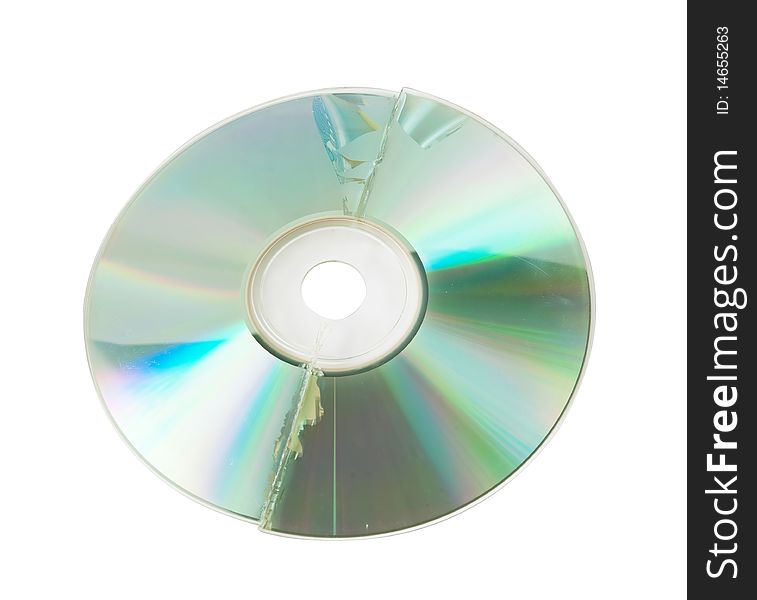 Cracked CD isolated