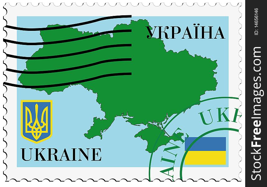 Vector stamp in colors of Ukraine. Vector stamp in colors of Ukraine