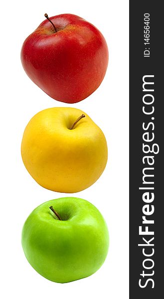 Three apples isolated on a white. Three apples isolated on a white