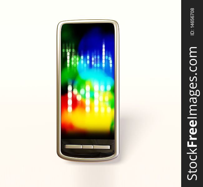 Modern stylish mobile phone on white background