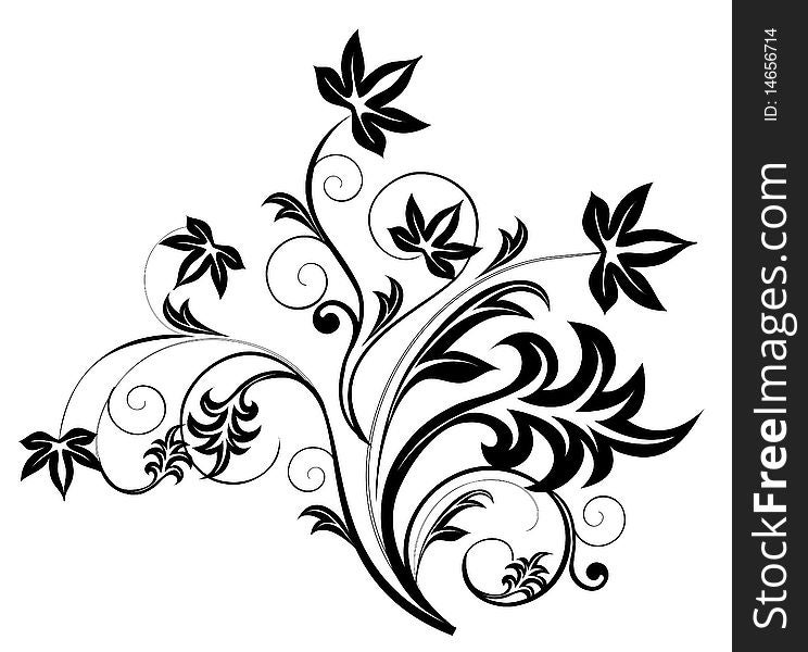 Drawing of flower pattern in a white background. Drawing of flower pattern in a white background