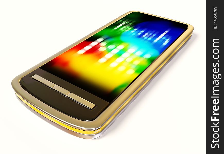 Modern stylish  mobile phone on white background