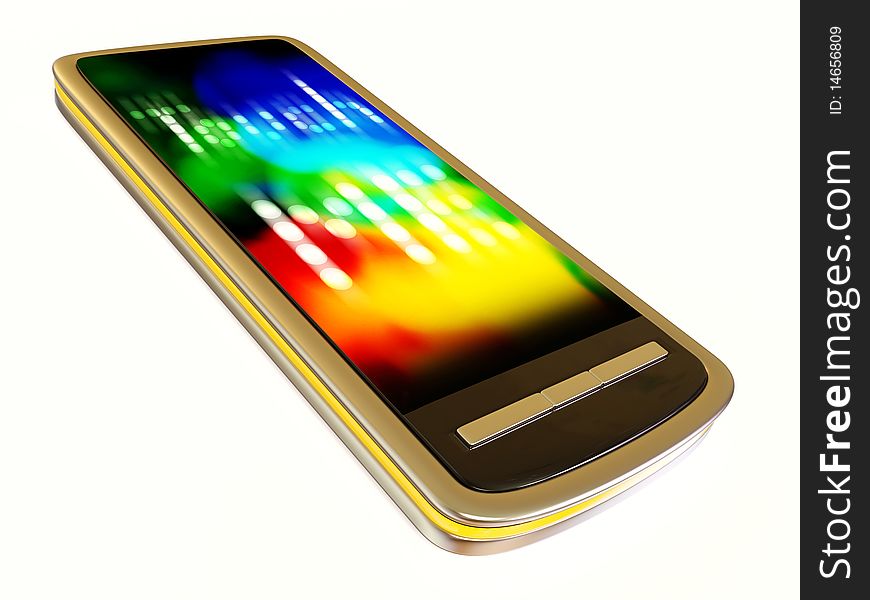 Modern stylish mobile phone on white background. Modern stylish mobile phone on white background