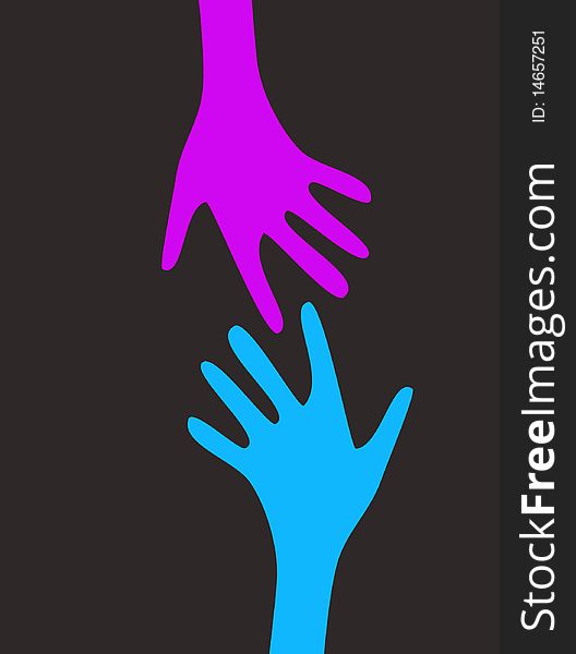 Vector abstract color background with hands. Vector abstract color background with hands.