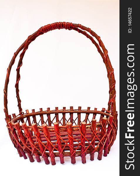 A basket made form wood and bamboo