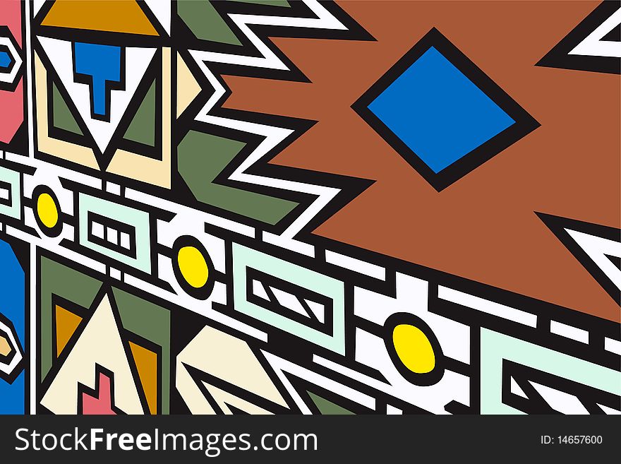 Illustration of South African Ndebele artwork. Illustration of South African Ndebele artwork