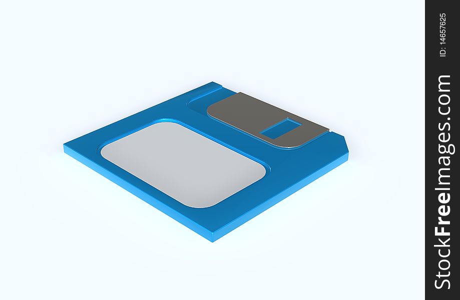 3D render image of floppy disk.